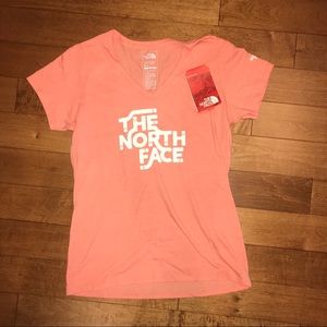 Pink North Face Logo Tee